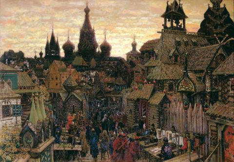 Аполлинарий Михайлович Васнецов. «Старая Москва. Улица в Китай-городе начала XVII века». 1900. Аполлинарий Михайлович Васнецов. «Старая Москва. Улица в Китай-городе начала XVII века». 1900.