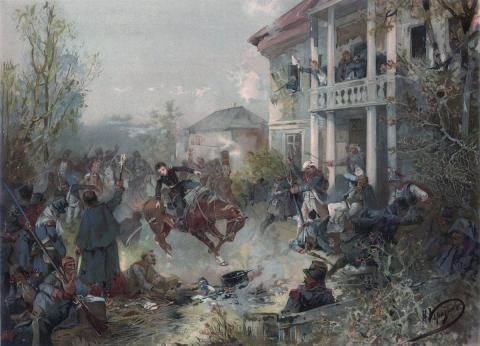 Смерть Пети Ростова. Акварель Н.Н. Каразина Смерть Пети Ростова. Акварель Н.Н. Каразина