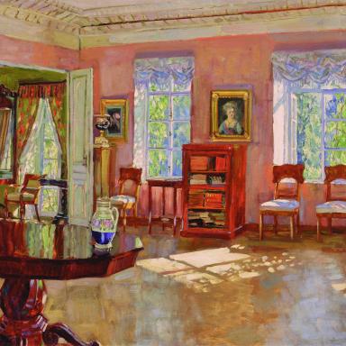 Интерьер библиотеки помещичьего дома (1910-е)
